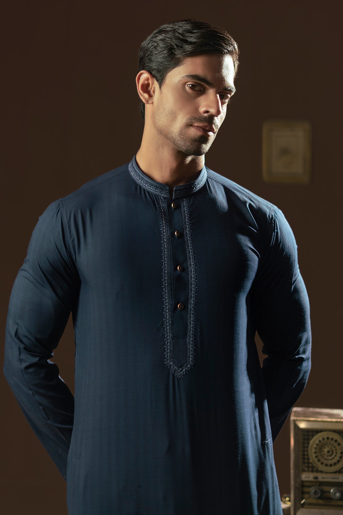 Blue Emboidered Kurta Pajama