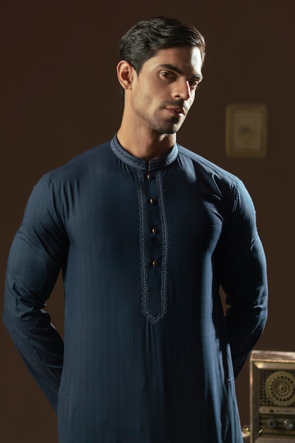 Blue Emboidered Kurta Pajama