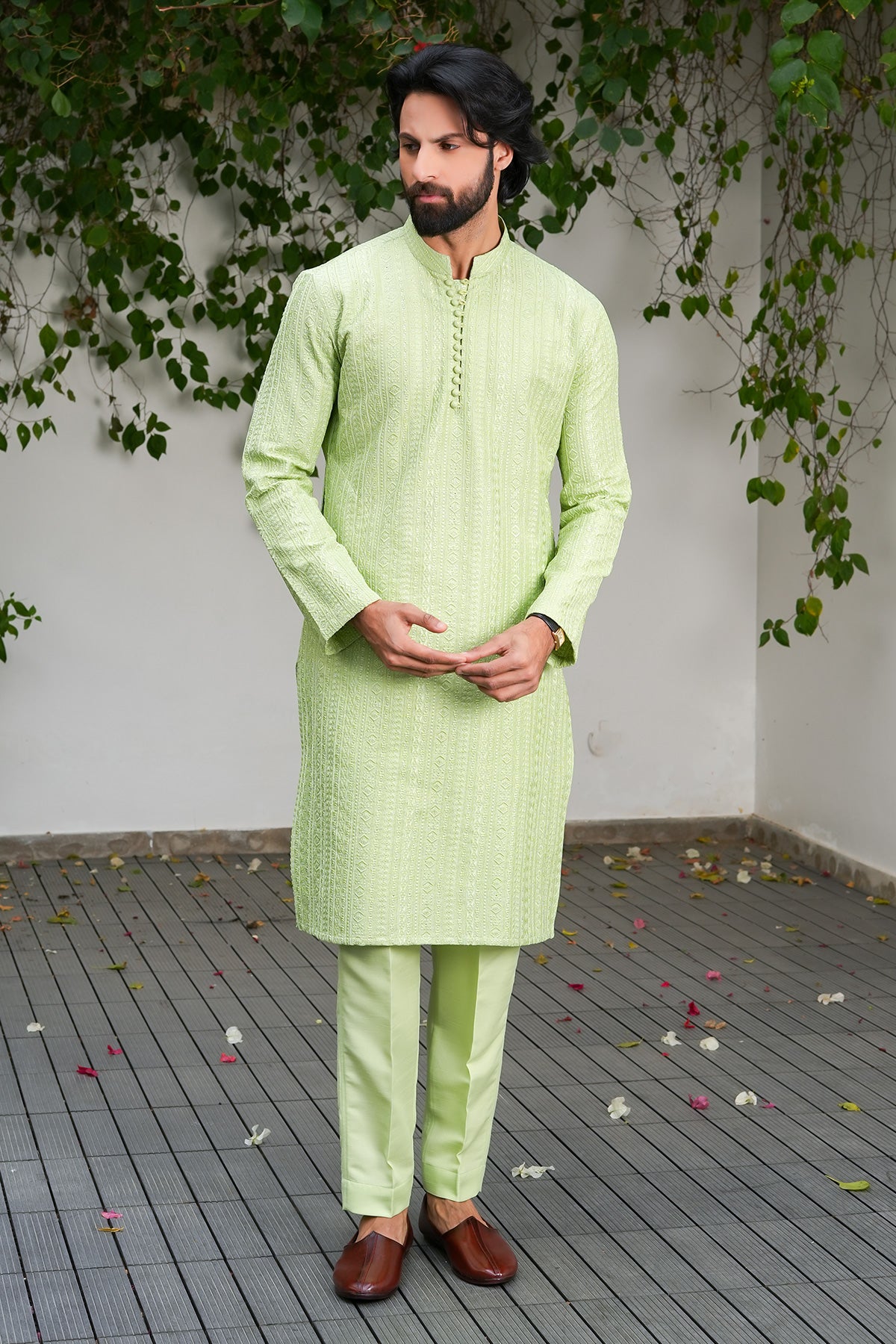 Pistachio Designer Kurta Pajama 1