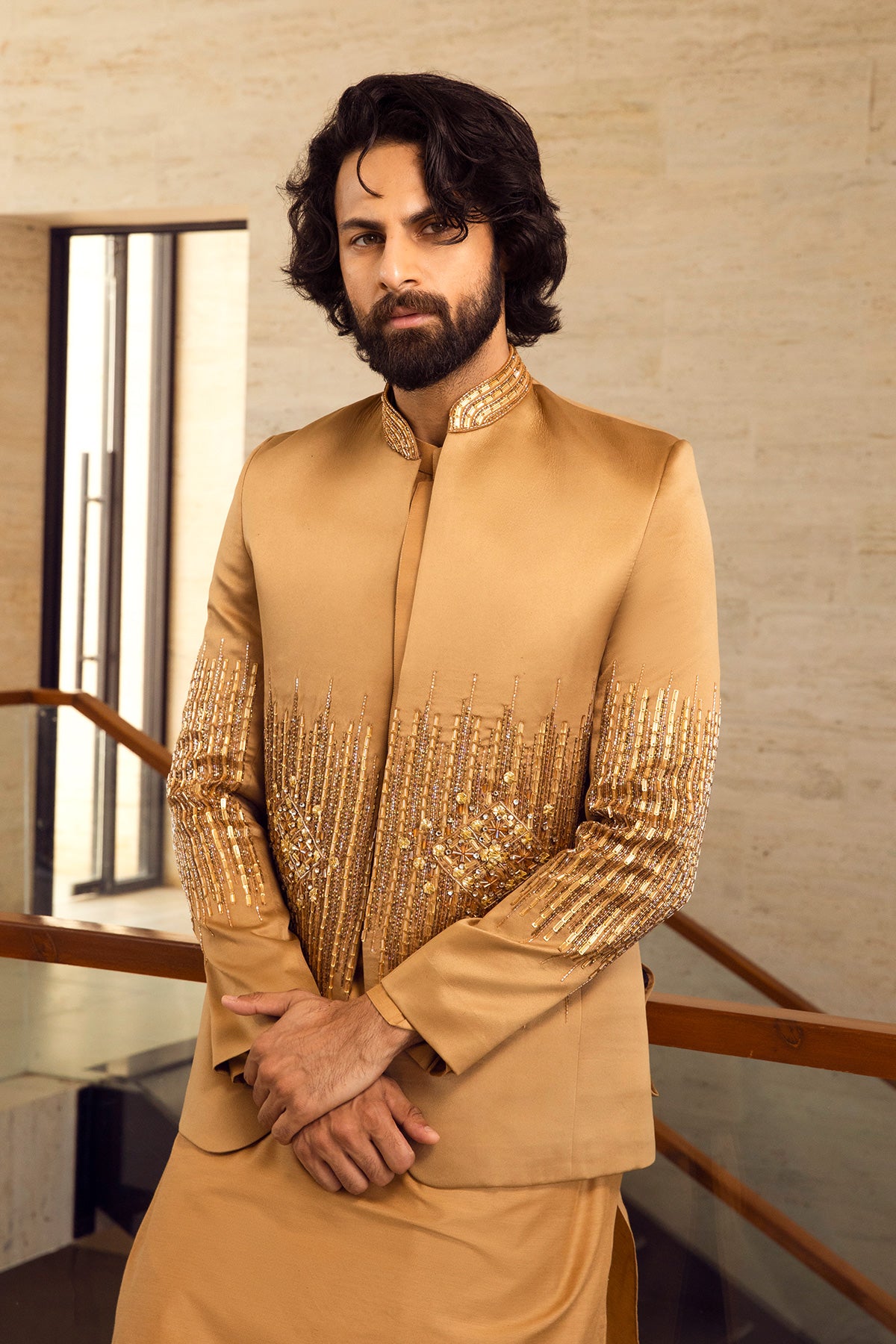 Golden Hour Embroidered Kurta Set with Jacket