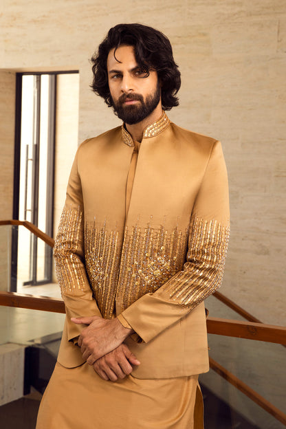 Golden Hour Embroidered Kurta Set with Jacket