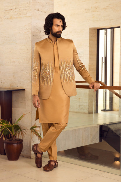 Golden Hour Embroidered Kurta Set with Jacket