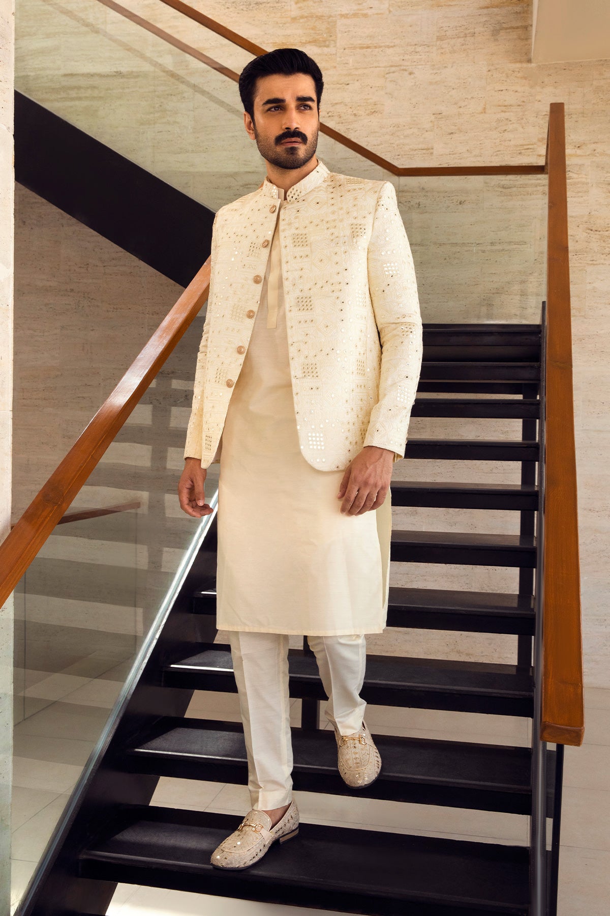 Ivory Elegance Embellished Kurta Set