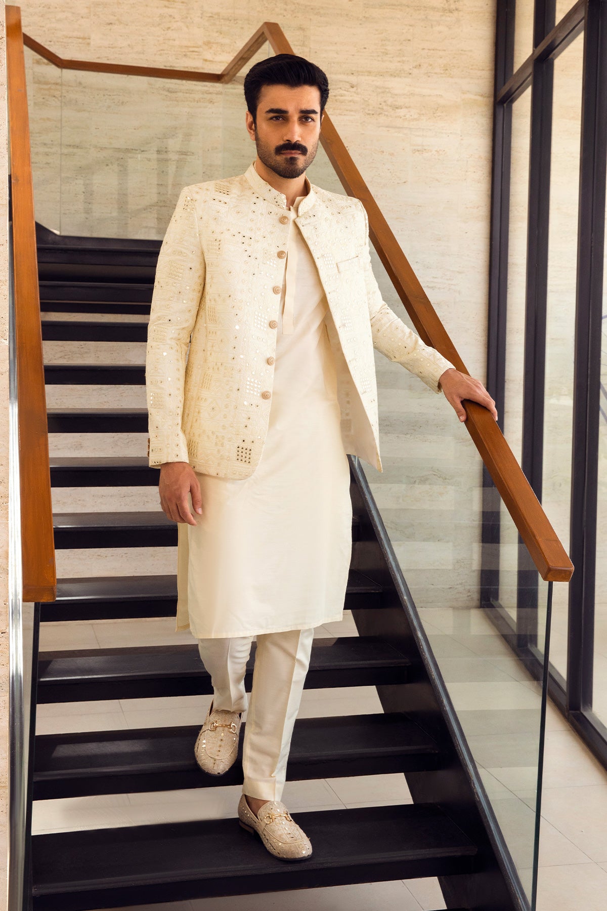 Ivory Elegance Embellished Kurta Set