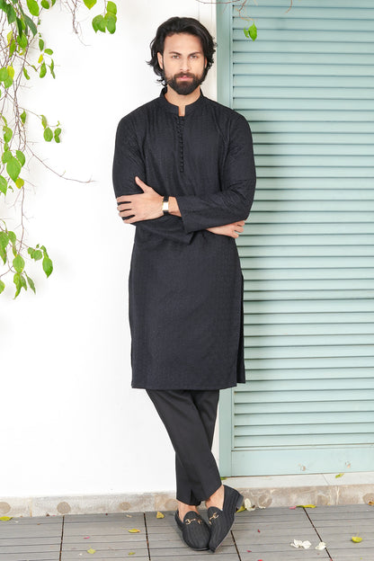 Black Designer Kurta Pajama 1