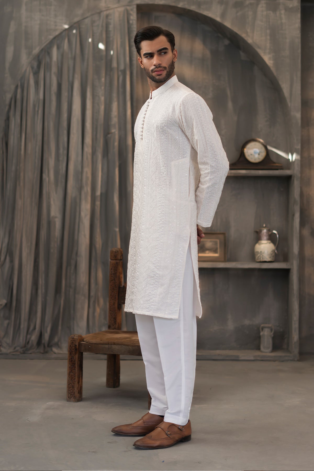 Off-White Designer Kurta Pajama