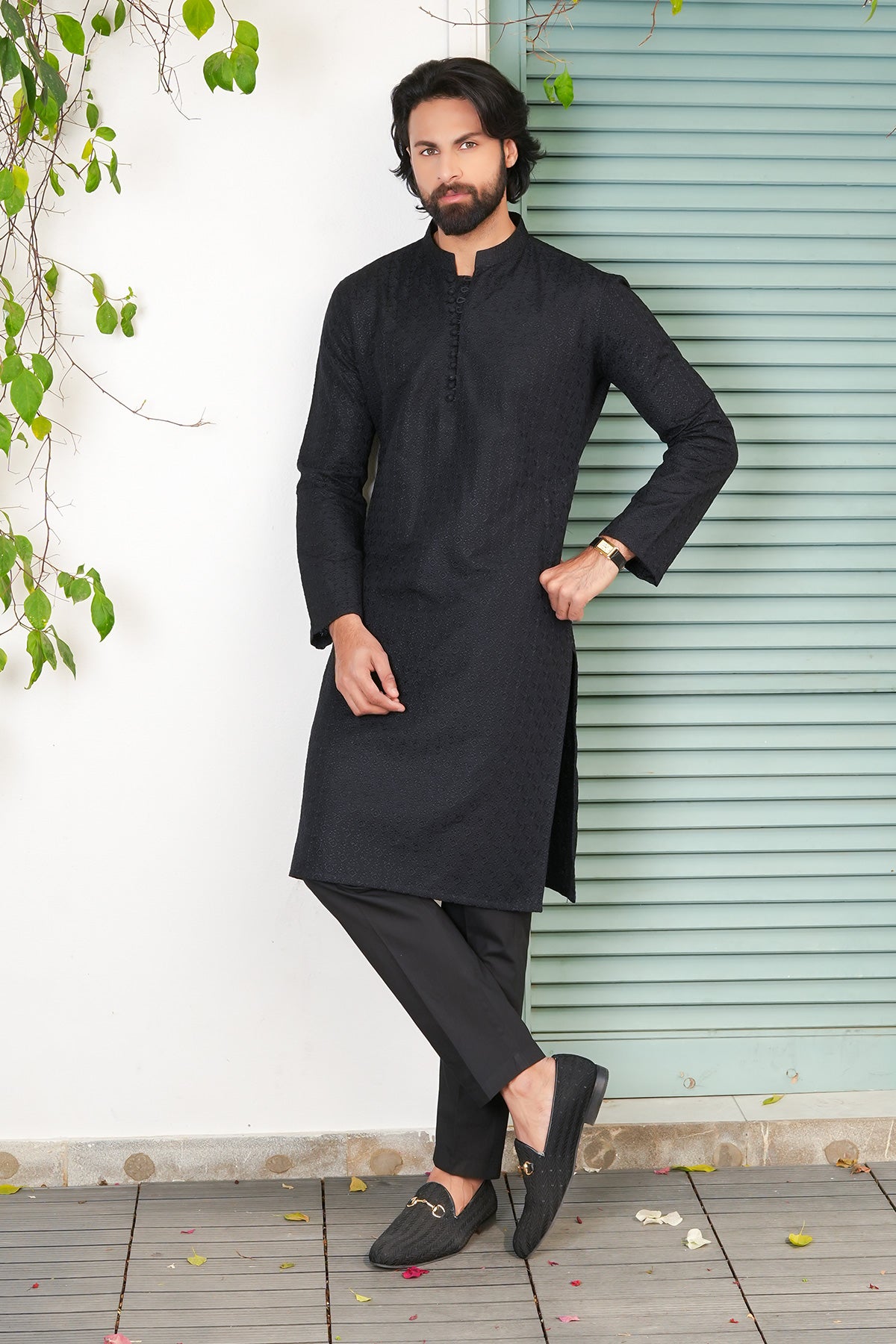 Black Designer Kurta Pajama 1