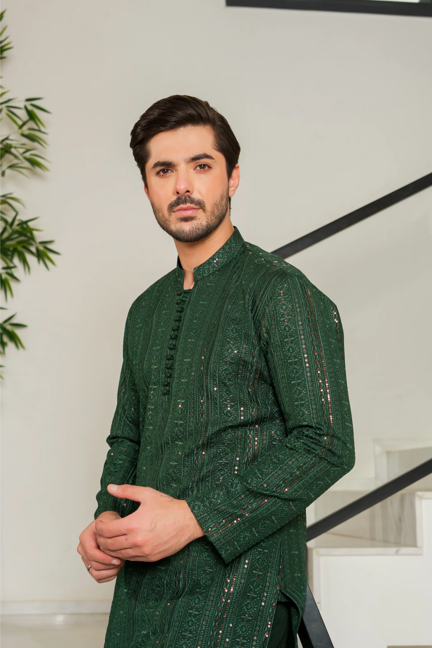 Green Designer Kurta Pajama 3