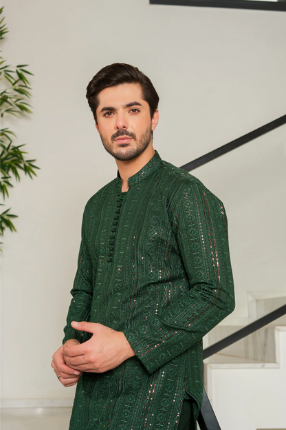 Green Designer Kurta Pajama 3