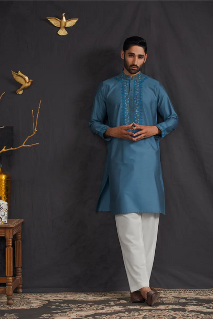 Blue Designer Kurta pajama 2