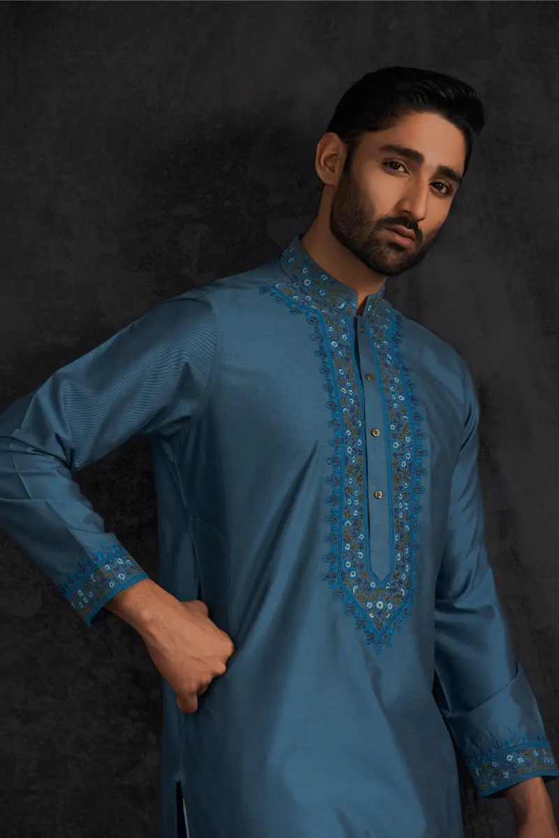 Blue Designer Kurta pajama 2