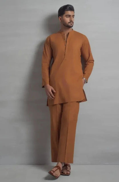 Mustard Short Kurta Pajama