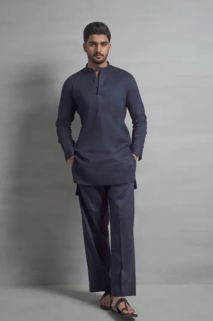 Navy Short Kurta Pajama