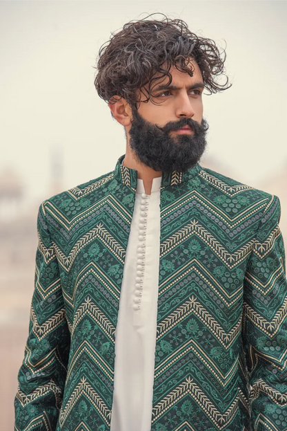 Green  Open Sherwani