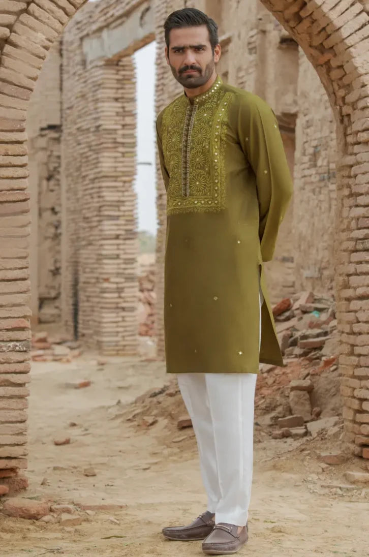 Lime Designer Kurta pajama