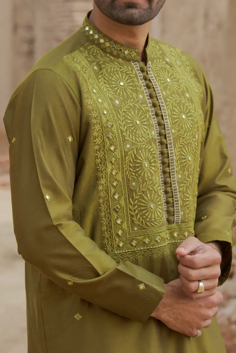 Lime Designer Kurta pajama