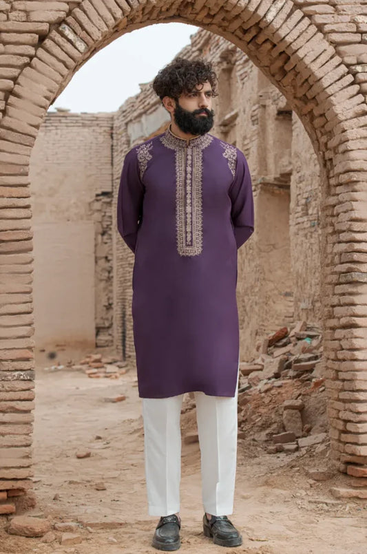 Purple Designer Kurta pajama