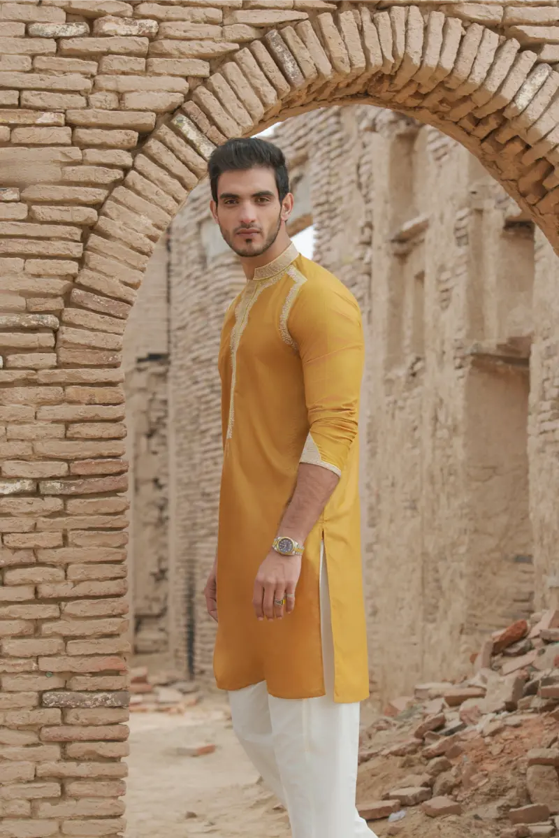 Yellow Designer Kurta pajama