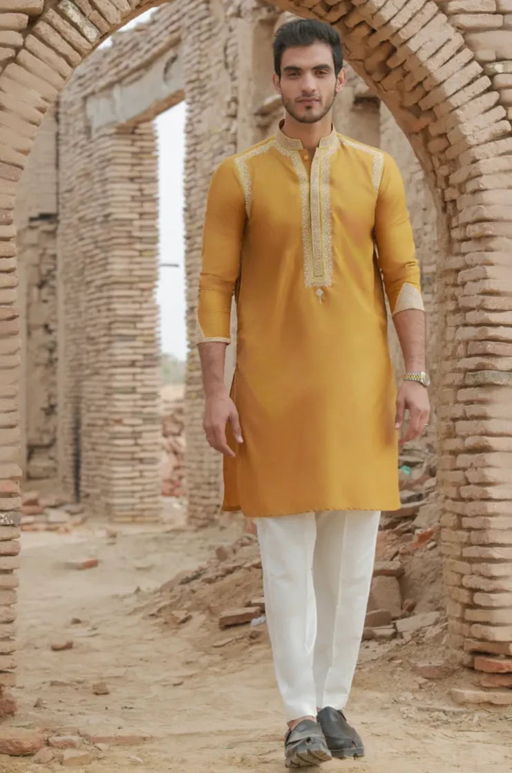 Yellow Designer Kurta pajama