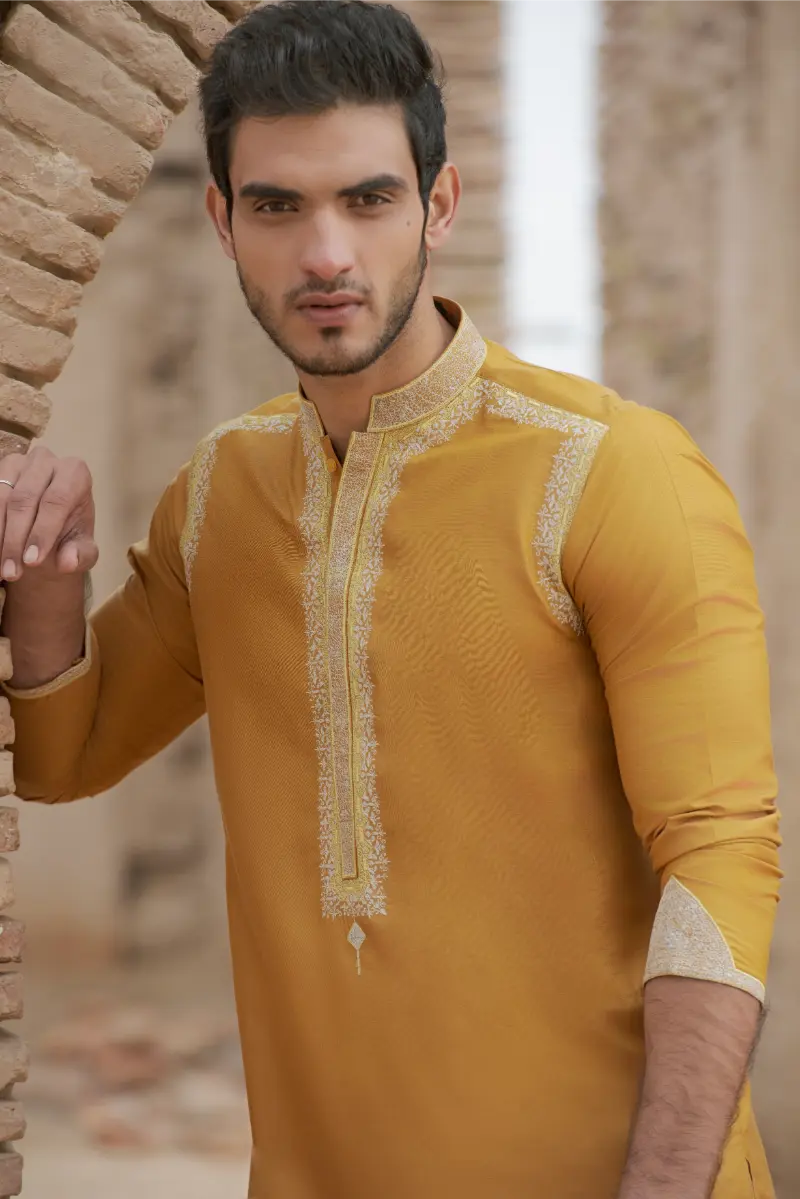 Yellow Designer Kurta pajama